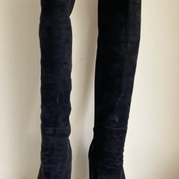 US5❤️Stuart Weitzman 50/50 Suede Leather Over the knee High Heels Tall BOOTS OTK - Picture 3 of 7